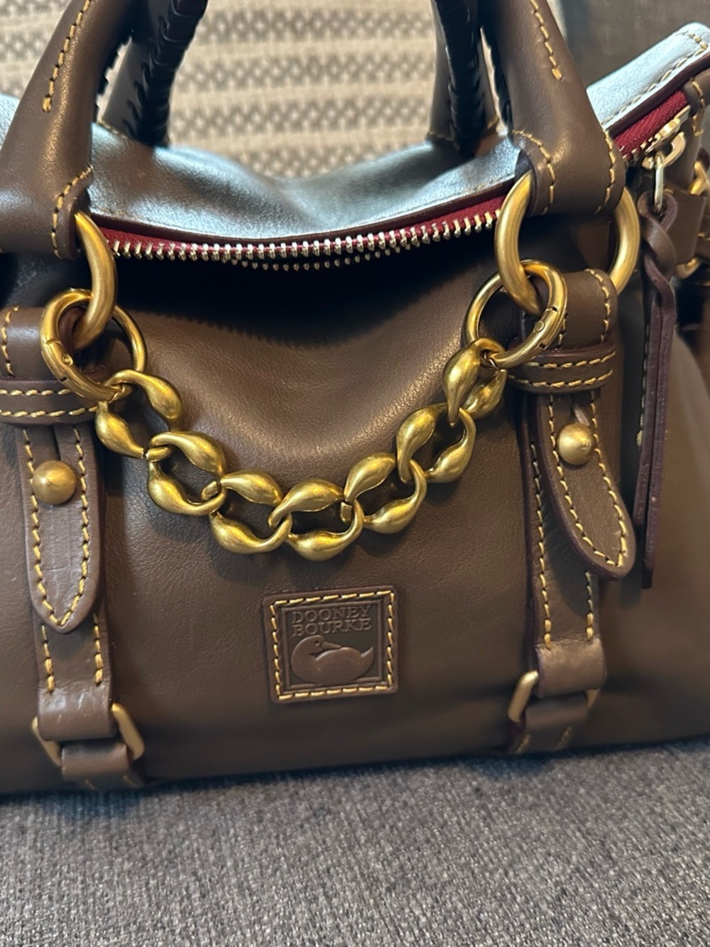 Dooney & Bourke Florentine Satchel in color Elephant - Will Include Chain - Picture 3 of 8